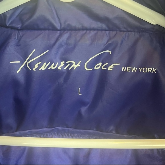 Kenneth Cole Winter Puffer Jacket Duck Down & Waterfowl Feathers Sz Large Purple - Picture 12 of 16